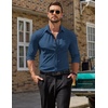 image:imageCOOFANDY Mens Muscle Fit Dress Shirt Wrinkle Free Sretch Shirts Long Sleeve Casual Button Down ShirtsDeep Blue