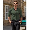 image:imageCOOFANDY Mens Muscle Fit Dress Shirt Wrinkle Free Sretch Shirts Long Sleeve Casual Button Down ShirtsDeep Green