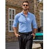 image:imageCOOFANDY Mens Muscle Fit Dress Shirt Wrinkle Free Sretch Shirts Long Sleeve Casual Button Down ShirtsLight Blue
