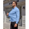 image:imageCOOFANDY Mens Muscle Fit Dress Shirt Wrinkle Free Sretch Shirts Long Sleeve Casual Button Down ShirtsLight Blue