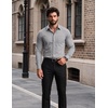 image:imageCOOFANDY Mens Muscle Fit Dress Shirt Wrinkle Free Sretch Shirts Long Sleeve Casual Button Down ShirtsLight Grey
