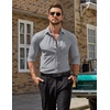 image:imageCOOFANDY Mens Muscle Fit Dress Shirt Wrinkle Free Sretch Shirts Long Sleeve Casual Button Down ShirtsLight Grey
