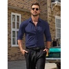 image:imageCOOFANDY Mens Muscle Fit Dress Shirt Wrinkle Free Sretch Shirts Long Sleeve Casual Button Down ShirtsNavy Blue