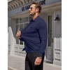 image:imageCOOFANDY Mens Muscle Fit Dress Shirt Wrinkle Free Sretch Shirts Long Sleeve Casual Button Down ShirtsNavy Blue