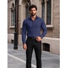 image:imageCOOFANDY Mens Muscle Fit Dress Shirt Wrinkle Free Sretch Shirts Long Sleeve Casual Button Down ShirtsNavy Blue