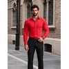 image:imageCOOFANDY Mens Muscle Fit Dress Shirt Wrinkle Free Sretch Shirts Long Sleeve Casual Button Down ShirtsRed
