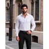 image:imageCOOFANDY Mens Muscle Fit Dress Shirt Wrinkle Free Sretch Shirts Long Sleeve Casual Button Down ShirtsWhite