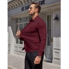 image:imageCOOFANDY Mens Muscle Fit Dress Shirt Wrinkle Free Sretch Shirts Long Sleeve Casual Button Down ShirtsWine Red