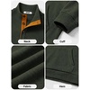 image:imageCOOFANDY Mens Quarter Button Pullover Sweatshirts 14 Button Casual SweaterArmy Green