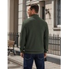 image:imageCOOFANDY Mens Quarter Button Pullover Sweatshirts 14 Button Casual SweaterArmy Green
