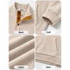image:imageCOOFANDY Mens Quarter Button Pullover Sweatshirts 14 Button Casual SweaterBeige