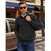 image:imageCOOFANDY Mens Quarter Button Pullover Sweatshirts 14 Button Casual SweaterBlack