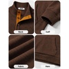 image:imageCOOFANDY Mens Quarter Button Pullover Sweatshirts 14 Button Casual SweaterBrown