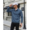image:imageCOOFANDY Mens Quarter Button Pullover Sweatshirts 14 Button Casual SweaterDark Blue