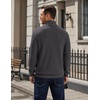 image:imageCOOFANDY Mens Quarter Button Pullover Sweatshirts 14 Button Casual SweaterDark Grey