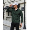 image:imageCOOFANDY Mens Quarter Button Pullover Sweatshirts 14 Button Casual SweaterEvergreen