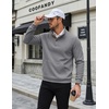 image:imageCOOFANDY Mens Quarter Button Pullover Sweatshirts 14 Button Casual SweaterGrey