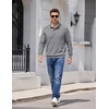 image:imageCOOFANDY Mens Quarter Button Pullover Sweatshirts 14 Button Casual SweaterGrey