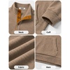 image:imageCOOFANDY Mens Quarter Button Pullover Sweatshirts 14 Button Casual SweaterKhaki