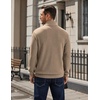 image:imageCOOFANDY Mens Quarter Button Pullover Sweatshirts 14 Button Casual SweaterKhaki