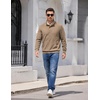 image:imageCOOFANDY Mens Quarter Button Pullover Sweatshirts 14 Button Casual SweaterKhaki