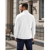 image:imageCOOFANDY Mens Quarter Button Pullover Sweatshirts 14 Button Casual SweaterWhite