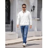 image:imageCOOFANDY Mens Quarter Button Pullover Sweatshirts 14 Button Casual SweaterWhite