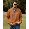 image:imageCOOFANDY Mens Quarter Zip Pullover 2026 Fashion Texture 14 Zip SweatshirtBrown