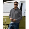 image:imageCOOFANDY Mens Quarter Zip Pullover 2026 Fashion Texture 14 Zip SweatshirtCharcoal Grey
