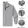 image:imageCOOFANDY Mens Quarter Zip Pullover 2026 Fashion Texture 14 Zip SweatshirtMedium Grey Heather
