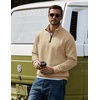 image:imageCOOFANDY Mens Quarter Zip Pullover 2026 Fashion Texture 14 Zip SweatshirtOatmeal