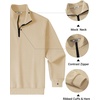 image:imageCOOFANDY Mens Quarter Zip Pullover 2026 Fashion Texture 14 Zip SweatshirtOatmeal