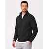image:imageCOOFANDY Mens Quarter Zip Pullover Casual Cotton FleeceLined SweatshirtAblack