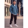 image:imageCOOFANDY Mens Quarter Zip Pullover FleeceLined Mock Neck Sweatshirt CasualBlue