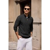 image:imageCOOFANDY Mens Quarter Zip Pullover Sweater Stretch Knit Checked SweaterBlack