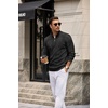 image:imageCOOFANDY Mens Quarter Zip Pullover Sweater Stretch Knit Checked SweaterBlack
