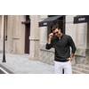 image:imageCOOFANDY Mens Quarter Zip Pullover Sweater Stretch Knit Checked SweaterBlack