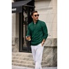 image:imageCOOFANDY Mens Quarter Zip Pullover Sweater Stretch Knit Checked SweaterBright Green