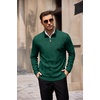 image:imageCOOFANDY Mens Quarter Zip Pullover Sweater Stretch Knit Checked SweaterBright Green
