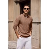 image:imageCOOFANDY Mens Quarter Zip Pullover Sweater Stretch Knit Checked SweaterBrown