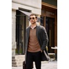 image:imageCOOFANDY Mens Quarter Zip Pullover Sweater Stretch Knit Checked SweaterBrown