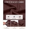 image:imageCOOFANDY Mens Quarter Zip Pullover Sweater Stretch Knit Checked SweaterDark Brown