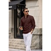 image:imageCOOFANDY Mens Quarter Zip Pullover Sweater Stretch Knit Checked SweaterDark Brown