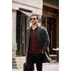 image:imageCOOFANDY Mens Quarter Zip Pullover Sweater Stretch Knit Checked SweaterDark Brown