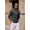 image:imageCOOFANDY Mens Quarter Zip Pullover Sweater Stretch Knit Checked SweaterDark Grey