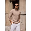 image:imageCOOFANDY Mens Quarter Zip Pullover Sweater Stretch Knit Checked SweaterKhaki
