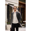 image:imageCOOFANDY Mens Quarter Zip Pullover Sweater Stretch Knit Checked SweaterLight Khaki