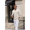 image:imageCOOFANDY Mens Quarter Zip Pullover Sweater Stretch Knit Checked SweaterLight Khaki