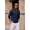 image:imageCOOFANDY Mens Quarter Zip Pullover Sweater Stretch Knit Checked SweaterNavy Blue