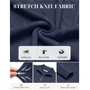 image:imageCOOFANDY Mens Quarter Zip Pullover Sweater Stretch Knit Checked SweaterNavy Blue